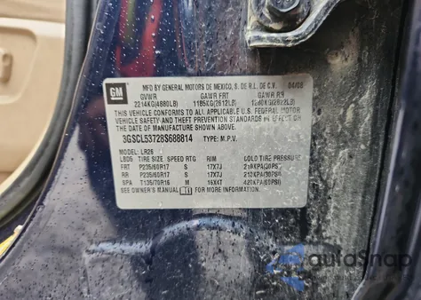 2008 Saturn Vue Xr z USA, uszkodzony, nr VIN 3GSCL53728S688814